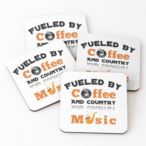 Item preview, Fueled By Coffee And Country Music - funny coffee quotes designed and sold by Delandor.
