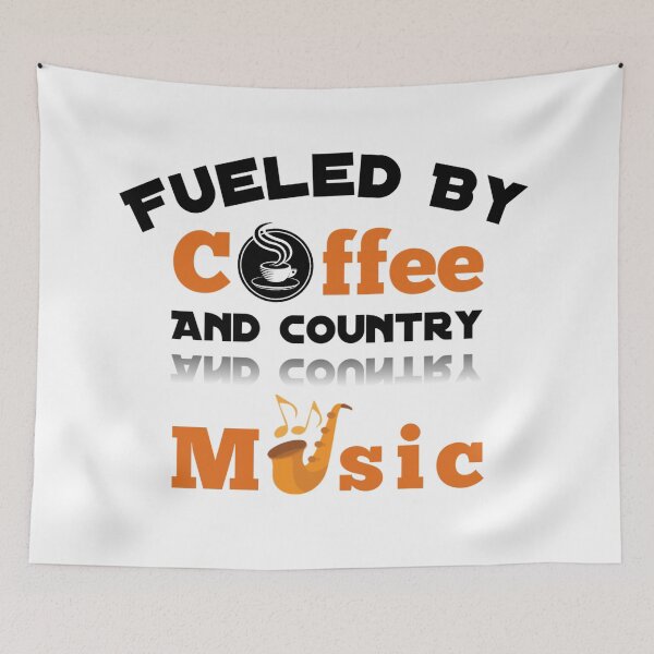 Item preview, Fueled By Coffee And Country Music - funny coffee quotes designed and sold by Delandor.