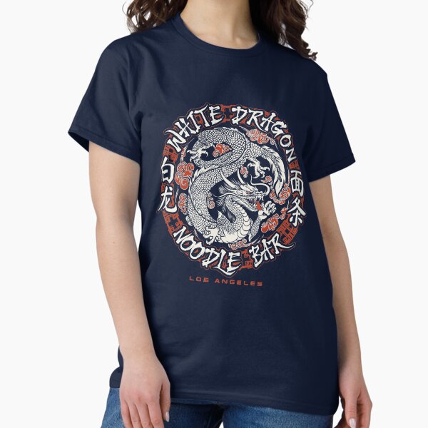 Aperçu de l'œuvre Barre de nouilles dragon blanc créée et vendue par OffWorldTees.