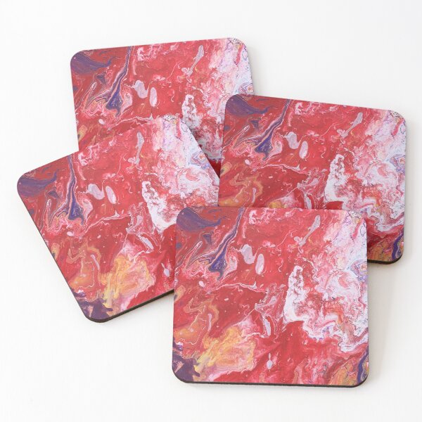 Item preview, Red Paint Pour Abstract designed and sold by TheBirdLady.