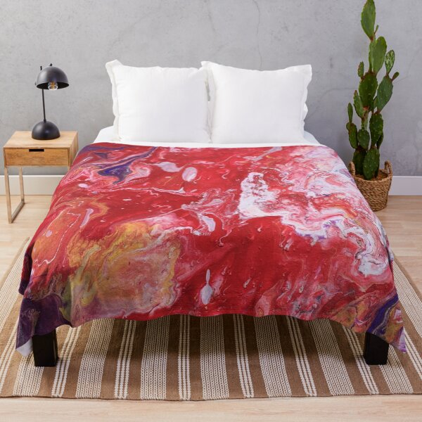 Item preview, Red Paint Pour Abstract designed and sold by TheBirdLady.