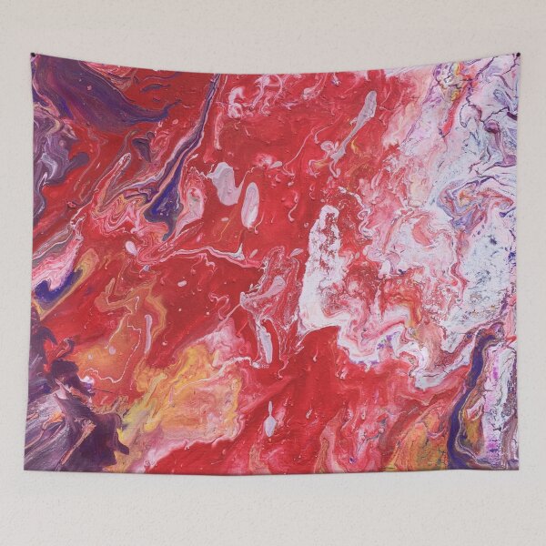 Item preview, Red Paint Pour Abstract designed and sold by TheBirdLady.