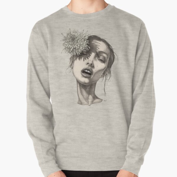 Katty with the big white flower Pullover Sweatshirt