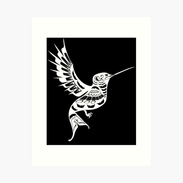 Item preview, White Hummingbird native formline design designed and sold by cascadiadesigns.
