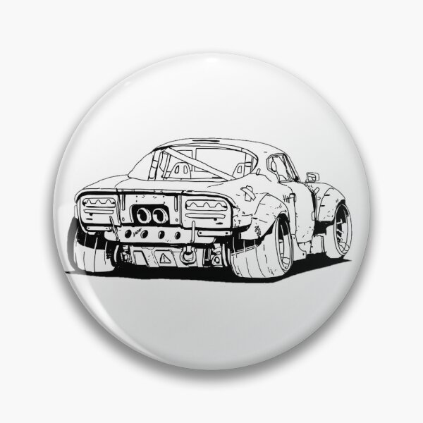 Item preview, Black and white tuned racecar drawing designed and sold by AnthonyVdV.