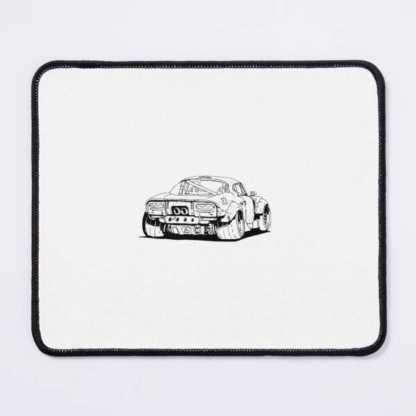 Item preview, Black and white tuned racecar drawing designed and sold by AnthonyVdV.