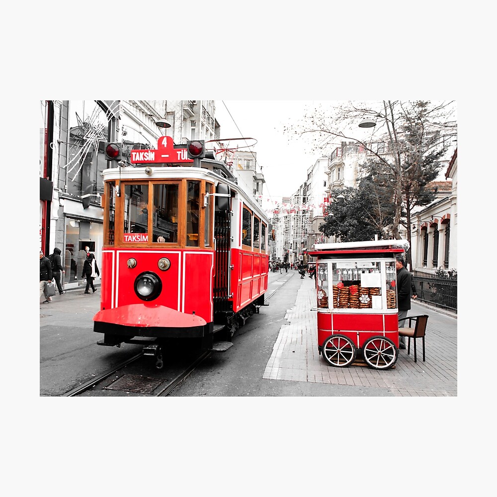 Istanbul Taksim Tram Street Photography Print Wall Decor