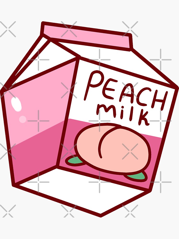 Peach Milk Carton Sticker By Saradaboru Redbubble