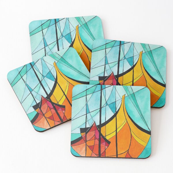 Item preview, Abstract Watercolour Sailboats designed and sold by DiBeauteous.