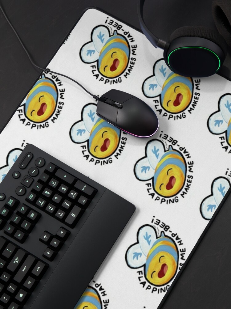 Alternate view of Stim Pride / Autistic Pride Cute Bee Sticker Mouse Pad