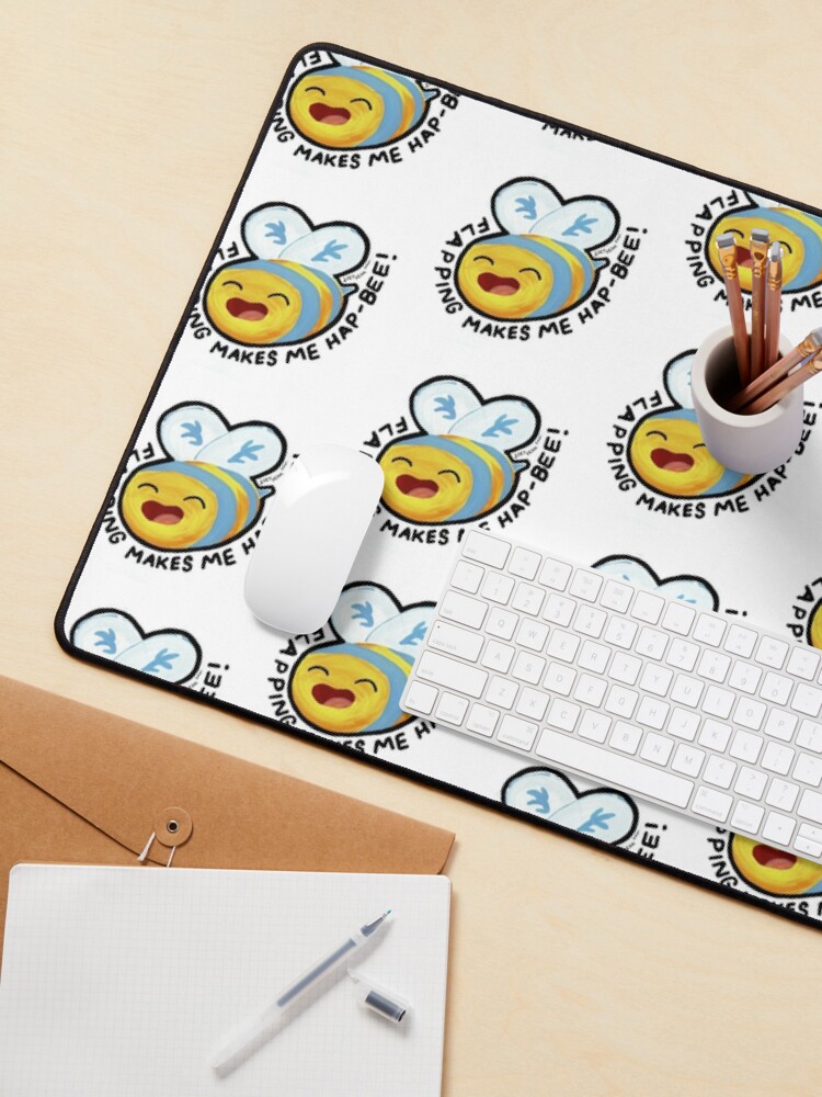 Alternate view of Stim Pride / Autistic Pride Cute Bee Sticker Mouse Pad