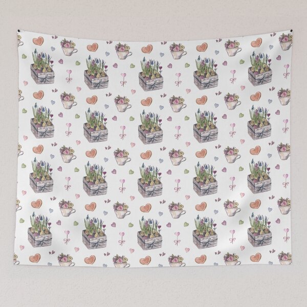 Item preview, Spring Flowers in a Wooden Box designed and sold by Flowersforbear.