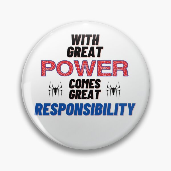 Item preview, With Great POWER Comes Great RESPONSIBILITY spider logos designed and sold by Awkward-Ginger.