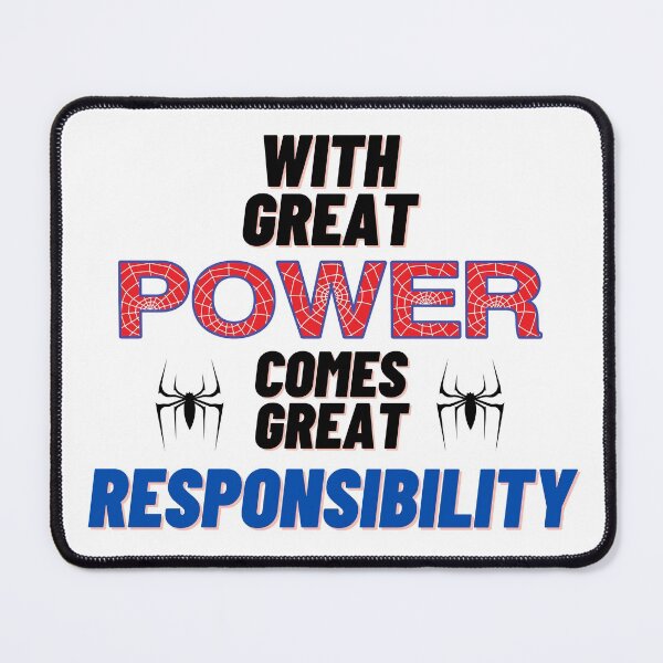 Item preview, With Great POWER Comes Great RESPONSIBILITY spider logos designed and sold by Awkward-Ginger.