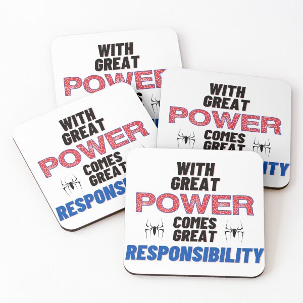 Item preview, With Great POWER Comes Great RESPONSIBILITY spider logos designed and sold by Awkward-Ginger.