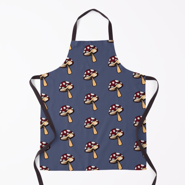 Item preview, Toadstool red and white mushroom print navy blue background  designed and sold by DemonicGloom.