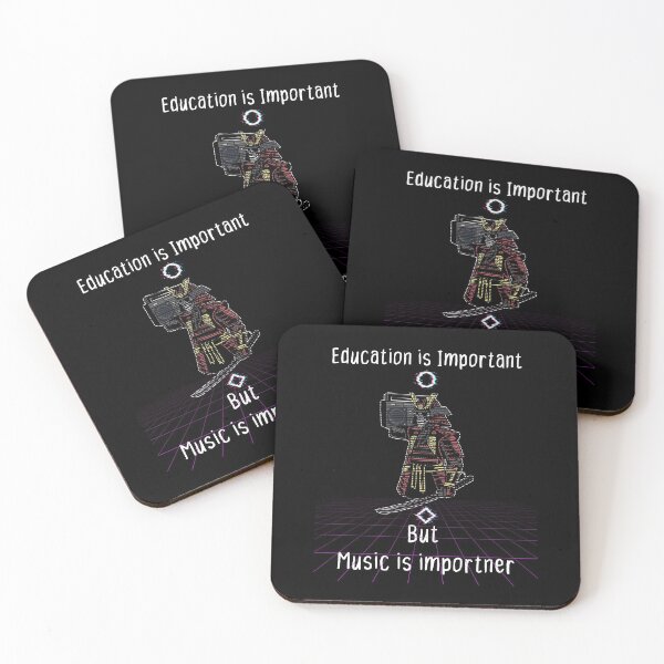 Item preview, Education Is Important But music Is Importanter - funny gift idea for music lovers - skeleton samurai japanese art  - cool   designed and sold by Yonshop.