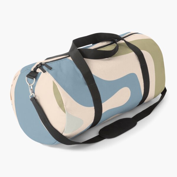 Item preview, Modern Retro Liquid Swirl Abstract Pattern Square in Muted Light Blue Green Buff designed and sold by kierkegaard.