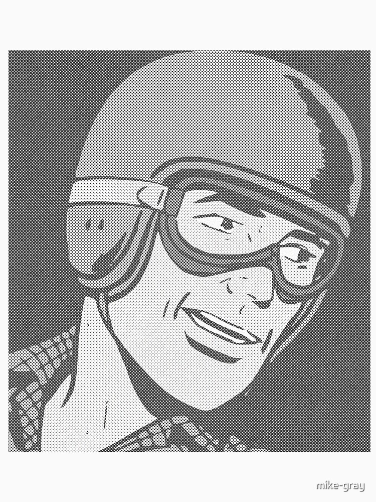 Comic Book Helmet Guy - Cartoon Face and Helmet by mike-gray