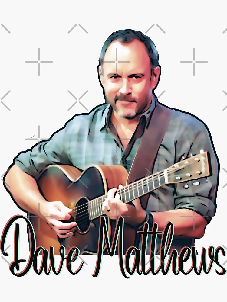 Thumbnail 3 of 3, Sticker, Dave Matthews With Guitar (Cartoon) designed and sold by dmbdana.