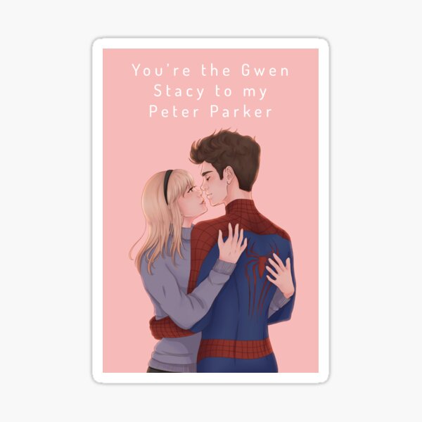 Sticker « Tu es le Peter Parker de ma carte de Saint Valentin Gwen Stacy »,  par primapixie | Redbubble