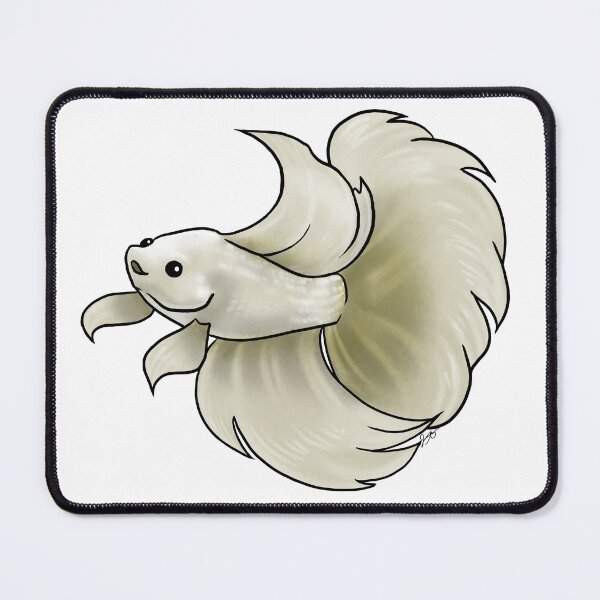 Item preview, White Betta Fish designed and sold by Jennifer Stolzer.