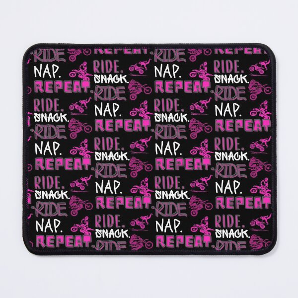 Item preview, The RIDE. SNACK. RIDE. NAP. REPEAT. Pink Dirt Bike -Funny Motocross designed and sold by Rally-Girl.