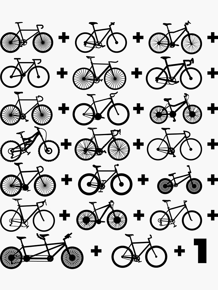 "N+1 The Correct Number of Bikes" Sticker for Sale by ShreddyThreads