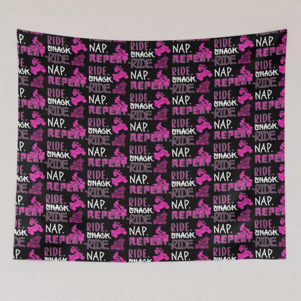 Item preview, The RIDE. SNACK. RIDE. NAP. REPEAT. Pink Quad -Funny Motocross designed and sold by Rally-Girl.