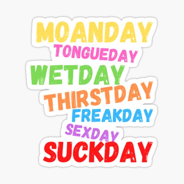 Days of the week sticker pack Sticker for Sale by Madison Elizabeth