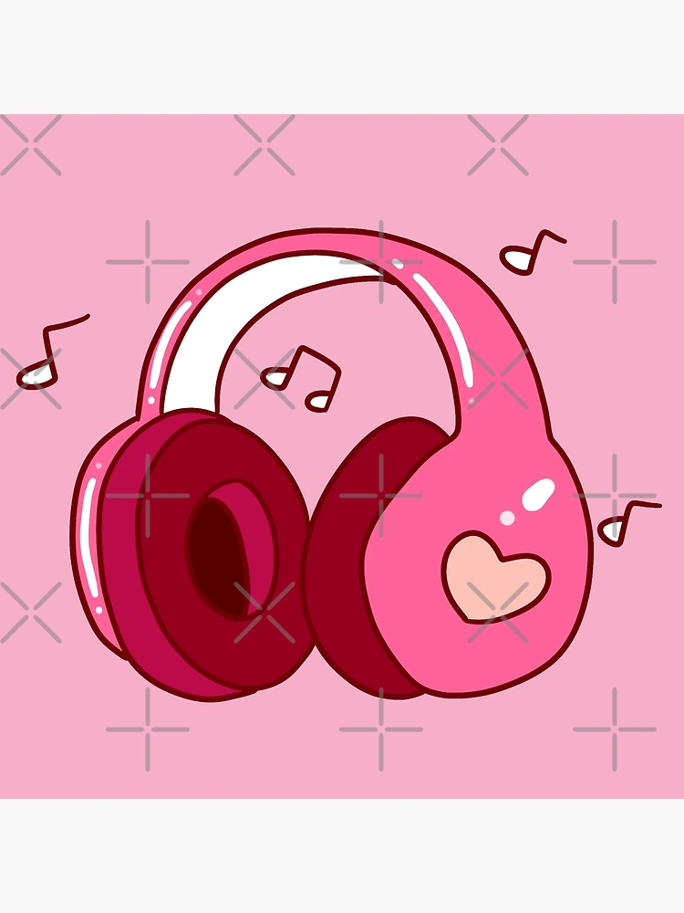 Pink Cute Music - Headphones  Sticker for Sale by KarolinaPaz