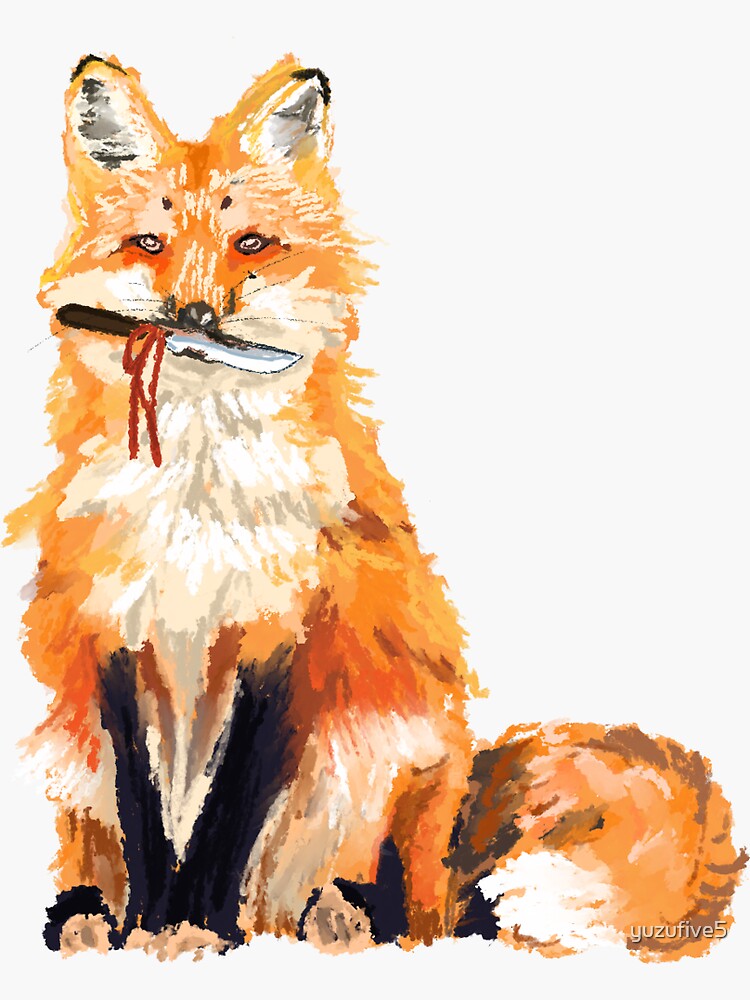 "Fox with knife" Sticker by yuzufive5 Redbubble