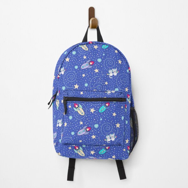 Item preview, Bunnies and kitties in space indigo  designed and sold by QuirkyCraftz.