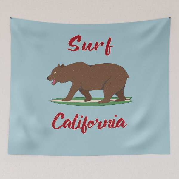 Item preview, California State Bear Surf California Vintage Surfer designed and sold by OliviaGbyKyro.