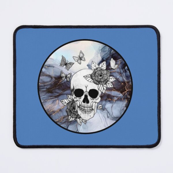 Item preview, Dark Blue and Gold Marble Skull designed and sold by Arte Del Cuerpo Humano.