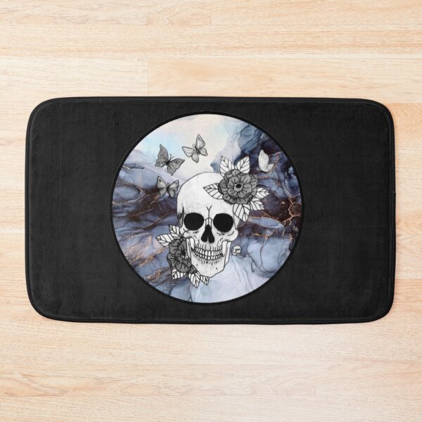 Item preview, Dark Blue and Gold Marble Skull designed and sold by Arte Del Cuerpo Humano.
