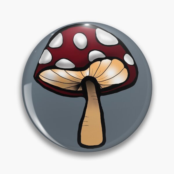 Artikelvorschau, Toadstool rot-weißer Pilzdruck dunkelgrauer Hintergrund entworfen und verkauft von DemonicGloom.