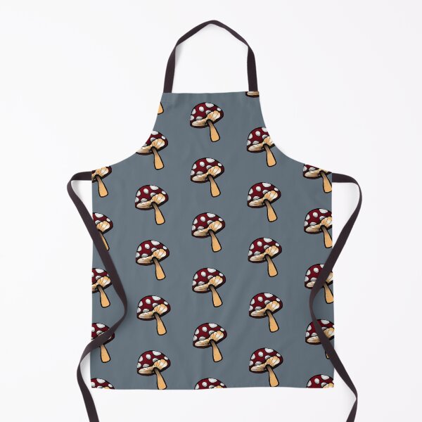 Item preview, Toadstool red and white mushroom print dark grey background  designed and sold by DemonicGloom.