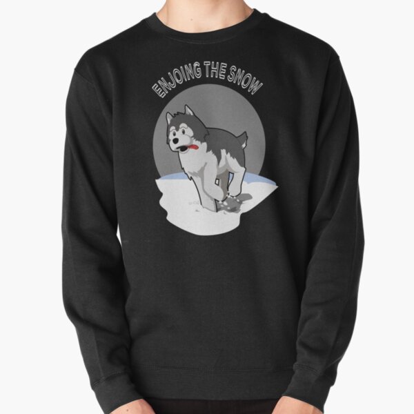 Dog Walk In The Snow - Funny Dog - Snow Pullover Sweatshirt