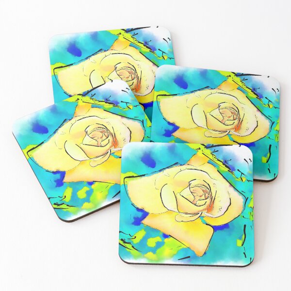 Item preview, Yellow Rose Bud In Abstract Watercolor designed and sold by KirtTisdale.