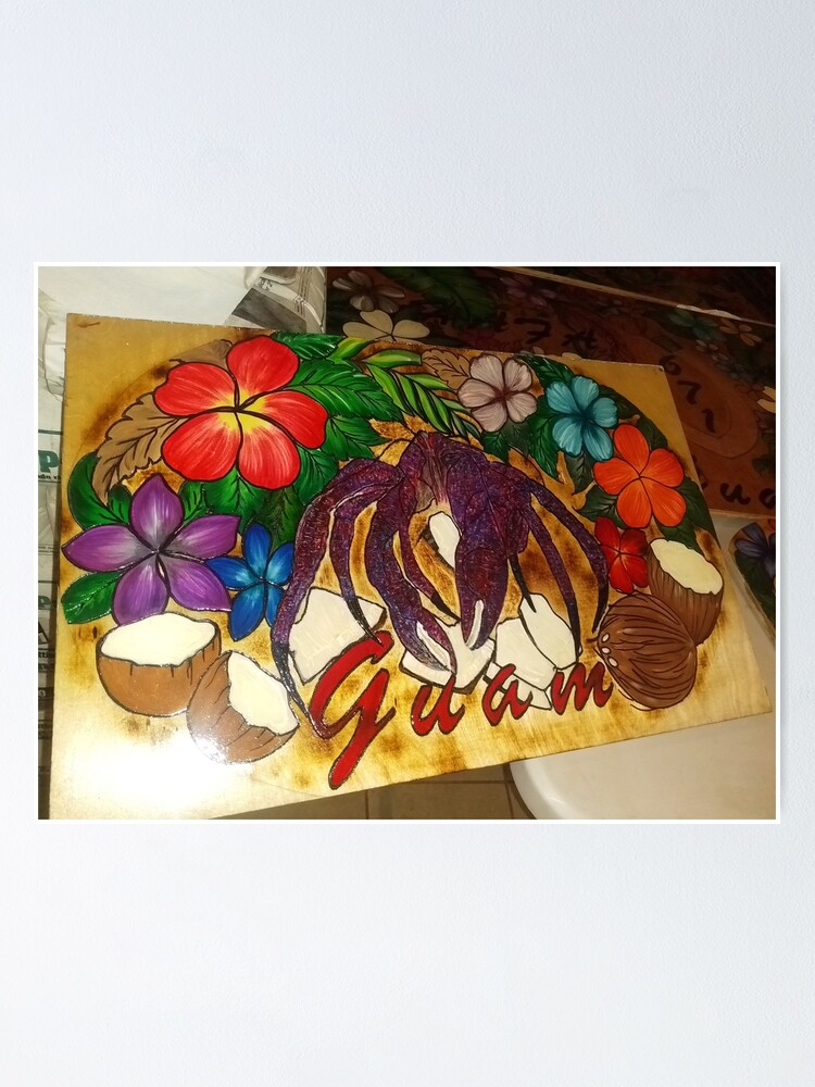 "Guam, Coconut Crab, Flowers, Coconuts, Storyboard, FMG6966" Poster by FMG6966 Redbubble