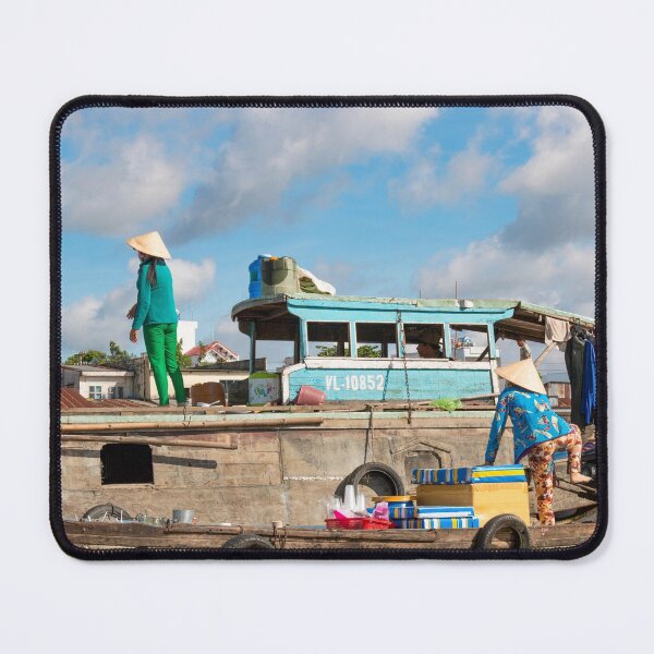 Item preview, Mekong river in Vietnam ladies working at food market designed and sold by Martin Berry Photography.