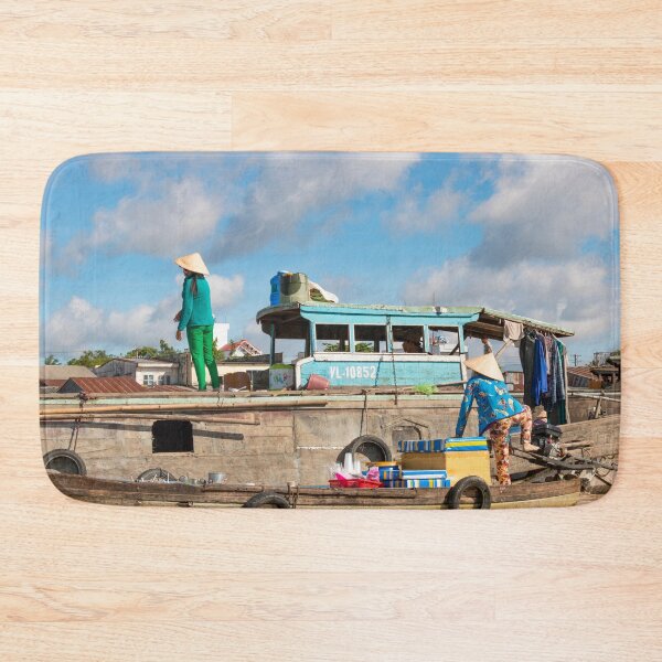 Item preview, Mekong river in Vietnam ladies working at food market designed and sold by Martin Berry Photography.
