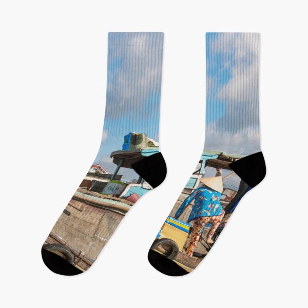 Item preview, Mekong river in Vietnam ladies working at food market designed and sold by Martin Berry Photography.