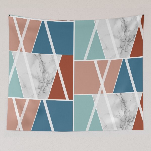 Item preview, Color areas with white marble, cinnamon orange, petrol, light brown and mint designed and sold by Ninaeva.