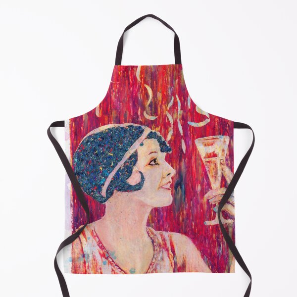 Item preview, Art Deco Party Girl - Hand Drawn Oil and Ink Portrait designed and sold by HRHildebrand.