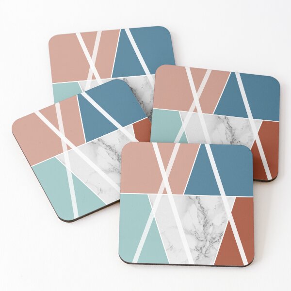 Item preview, Color areas with white marble, cinnamon orange, petrol, light brown and mint designed and sold by Ninaeva.