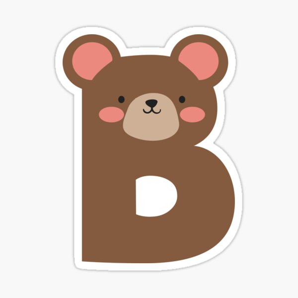 "B For Bear Letter Alphabet" Sticker For Sale By Djamel71 | Redbubble