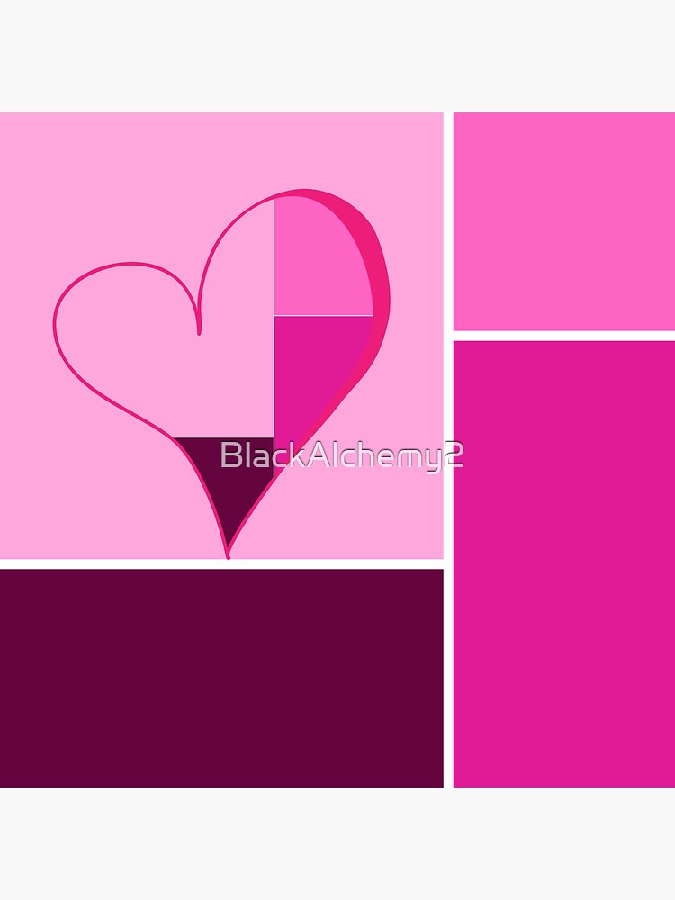 Color Block Heart Art Sticker By Blackalchemy2 Redbubble