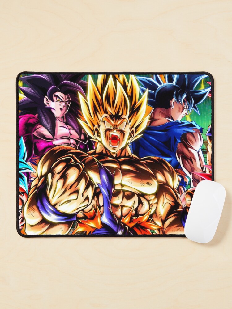 Mousepad Dragon Ball Goku Evolução do Personagem com apoio